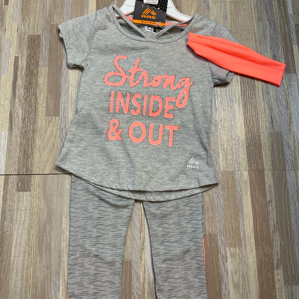 NWT Little Girl Sportswesr Set Including a Matching Headband Size Small (4)